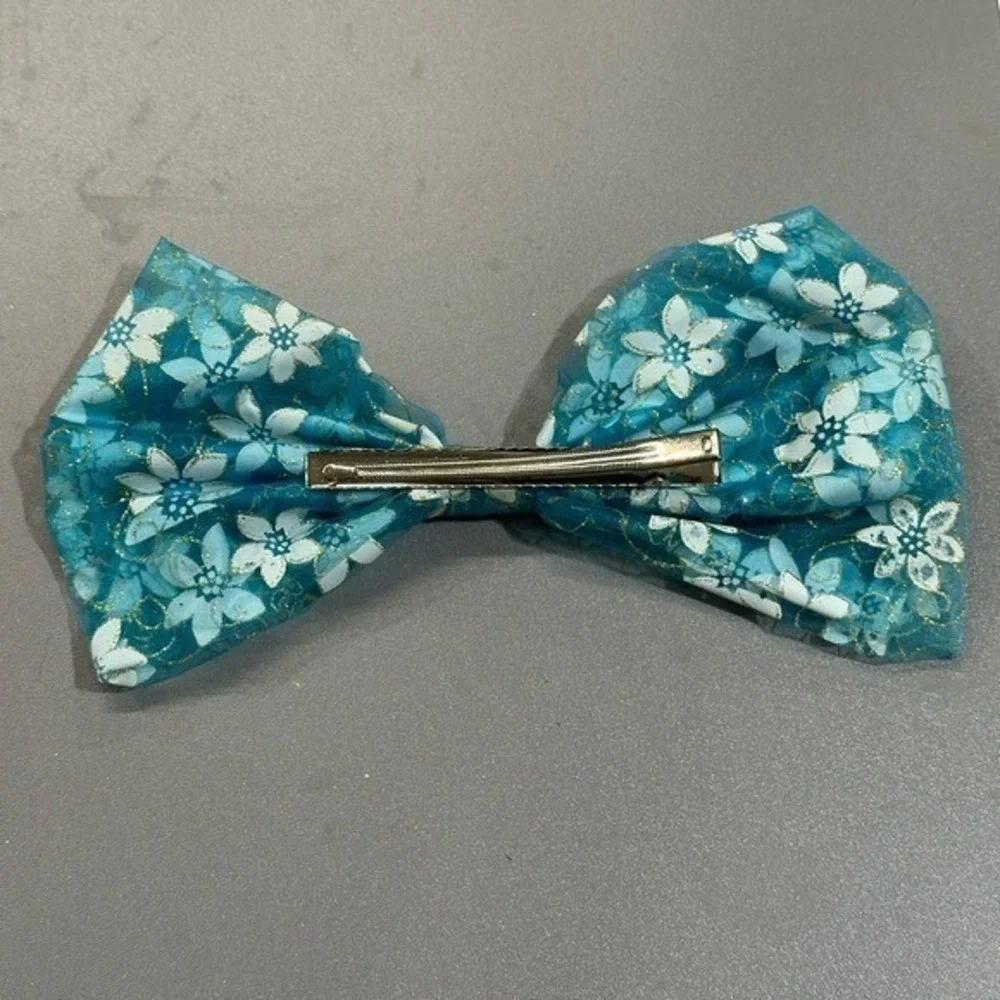 NEW large girls hair bows clip‎ accessory blue 9 inch